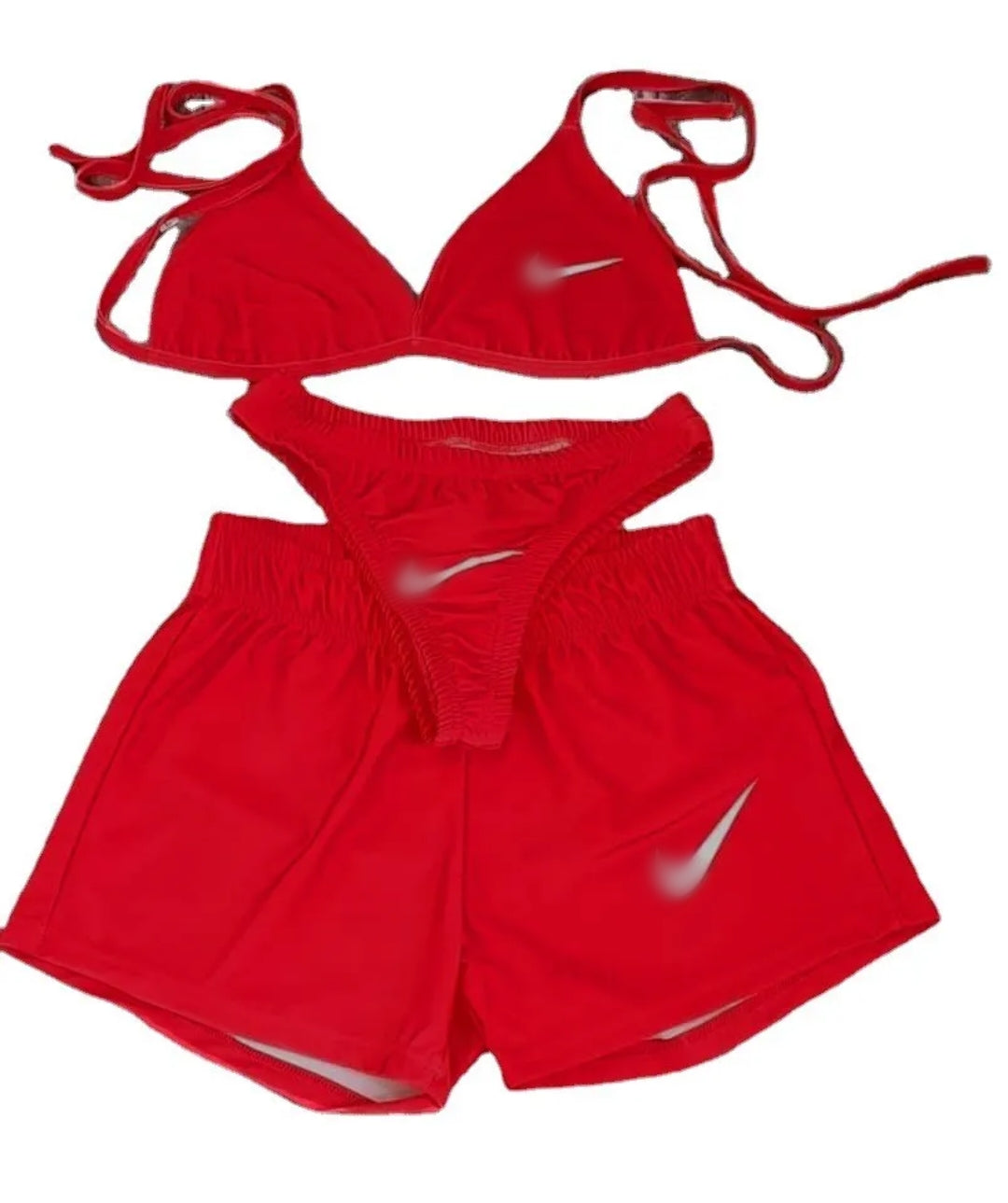 RED 3 PIECE SWIM SET